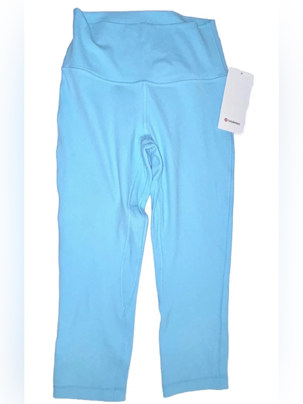 NWT LULULEMON SIZE 8 ALIGN HIGH RISE CROPPED 21”L PANT AUTHENTIC BLUE CYAN BLUE